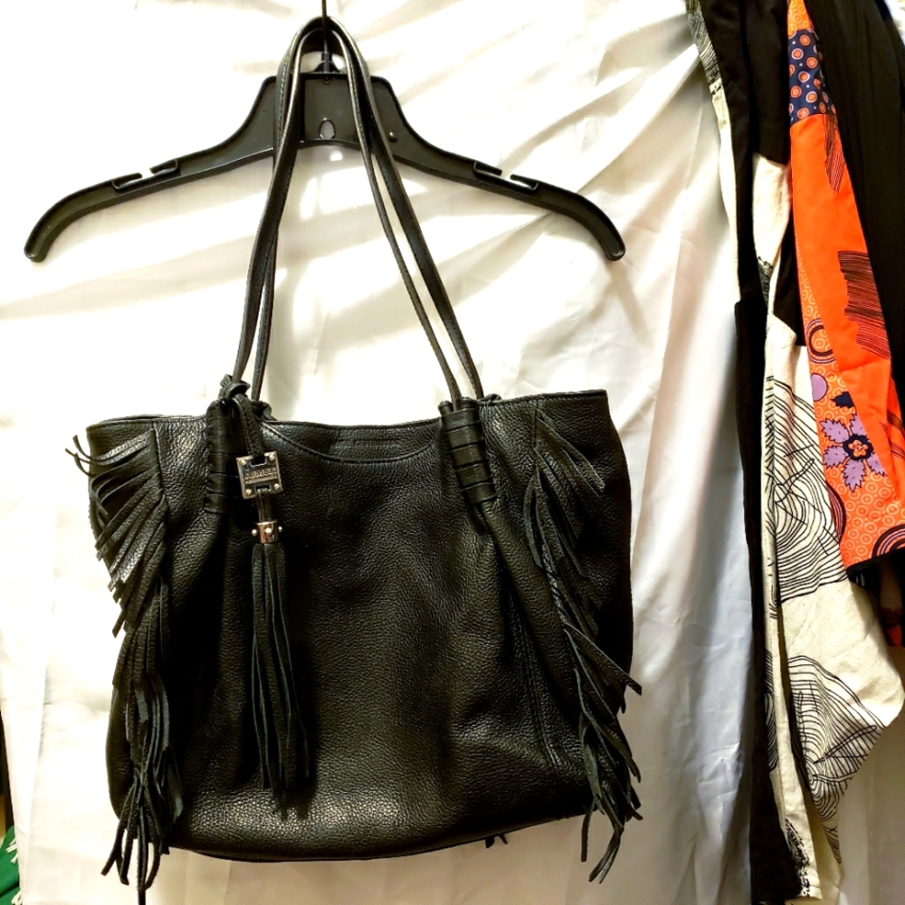 RARE Vintage Aimee Kestenberg Women's Leather Fringe Signature Shoulder Bag